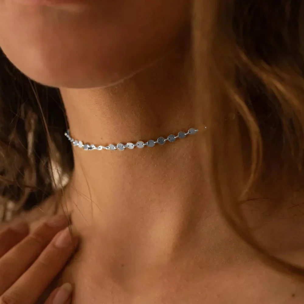 Short silver necklaces