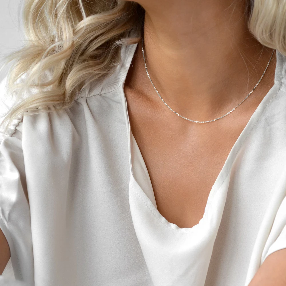 Short silver necklaces